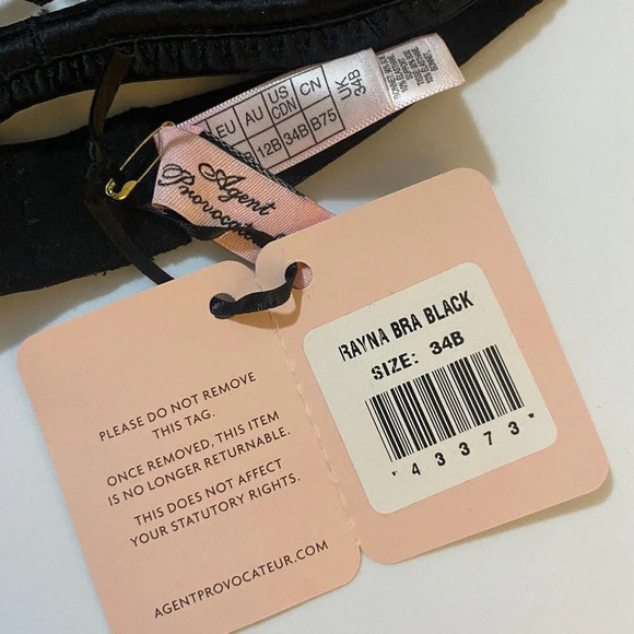 Agent Provocateur Rayna Black 2-piece Set: Bra 34B / Thong AP4 Large - Picture 12 of 13